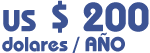 US $ 250/ dólares al año 