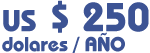 US $ 250/ dólares al año 